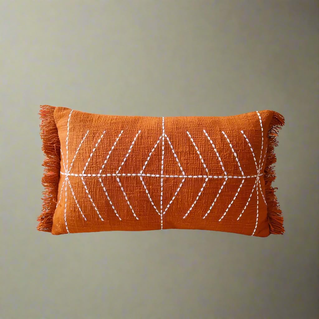 CLEEO HOME Athina Kantha Embroidered14x20in Cushion Cover