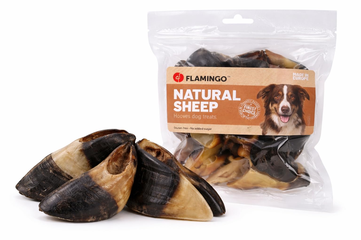 friandises pour Chien - Nature - Sabots de Mouton - 200 g - sans Gluten - sans sucres ajoutés - sans colorants ni conservateurs - fabriqué en Europe