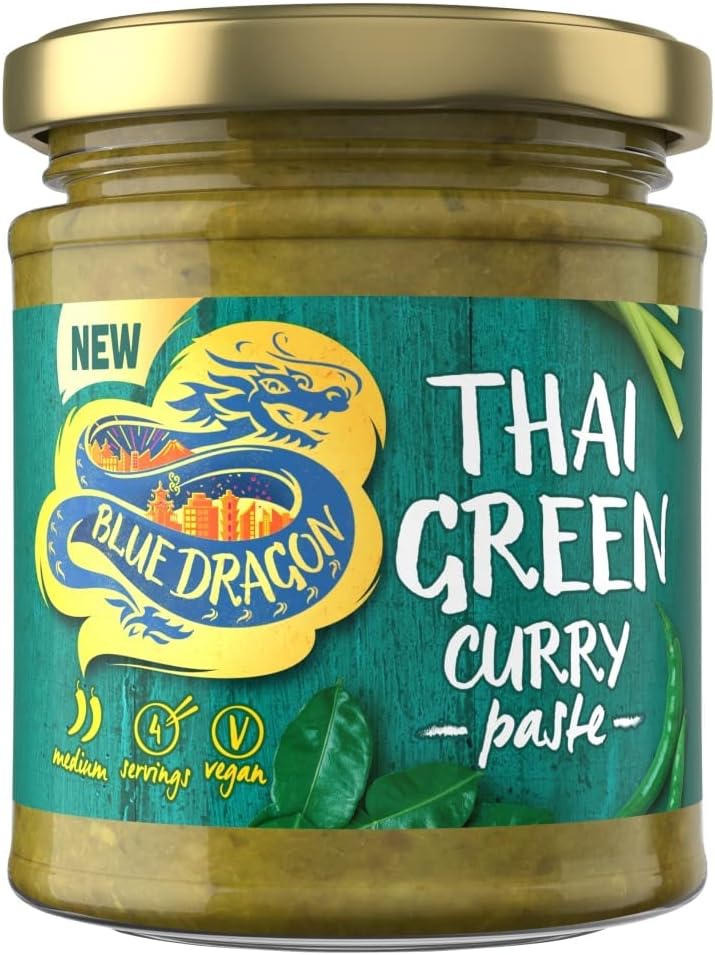 Blue Dragon Thai Green Curry Paste 170g | Medium Spice | Serves 4 | Authentic Thai Flavours Using Green Chillies, Lemongrass & Lime Leaves