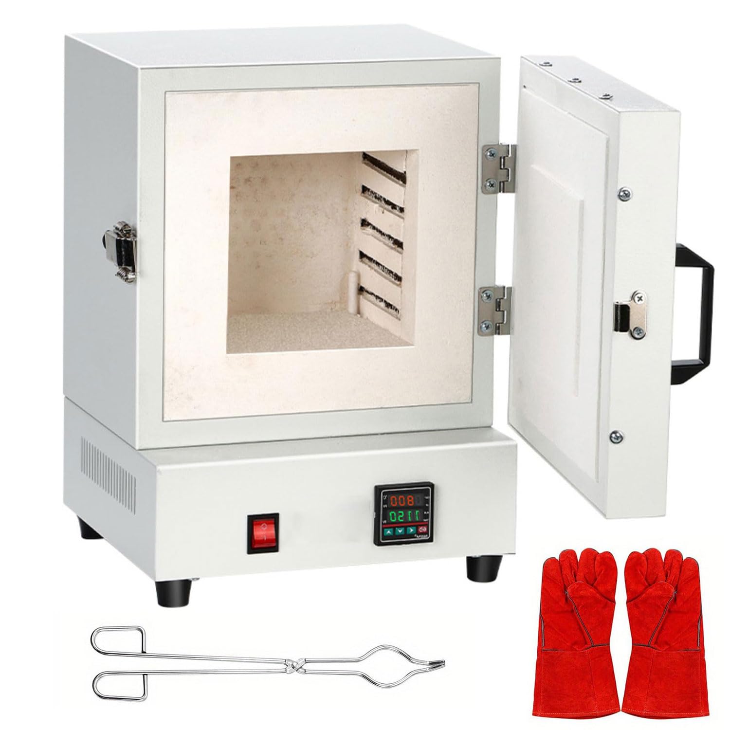Piec elektryczny, kompaktowy piec stołowy do topienia o mocy 2000 W, maksymalna temperatura 1150 ℃/2102 ℉, do wyrobu biżuterii, odlewania metali, glazurowania ceramiki i projektów DIY