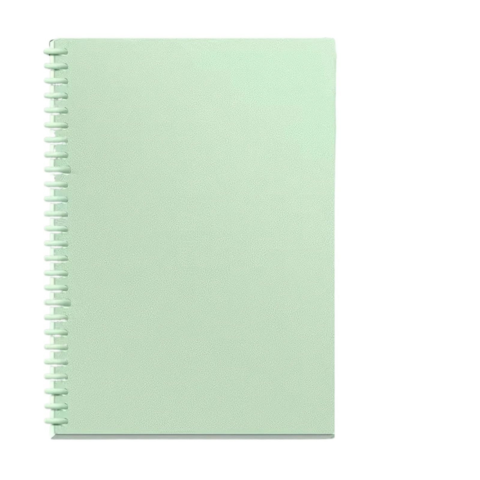 Carnet Spirale Carnet de notes A5B5 à spirales personnalisable, couleur unie, épais, rétro, à feuilles mobiles, couverture imperméable(Light Green,B5)