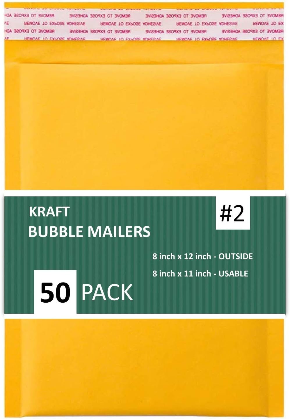 SALES4LESS #2 8.5x12 Inches Kraft Bubble Mailers Shipping Padded Envelopes Pack of 100, Gold (KBM8512-100)