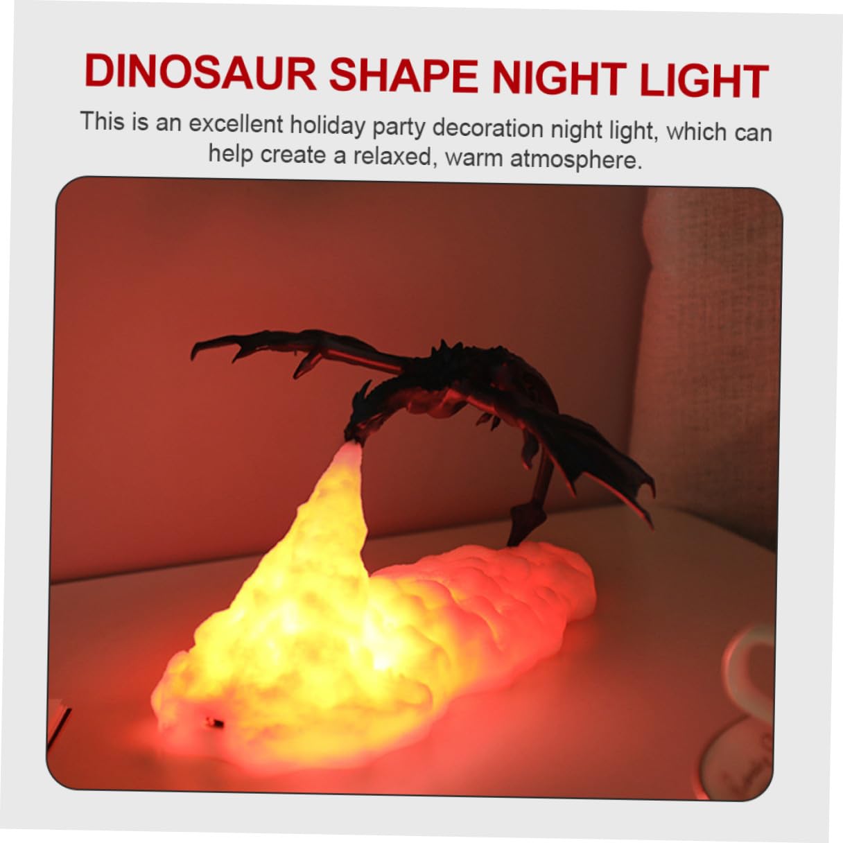 POPETPOP Lámpara Led 3d De Dragón Para Mesa Luz Nocturna Decorativa y Recargable Luz De Ambiente Para Fiesta y Dormitorio Diseño Creativo De Dinosaurio Uso Interior Recargable