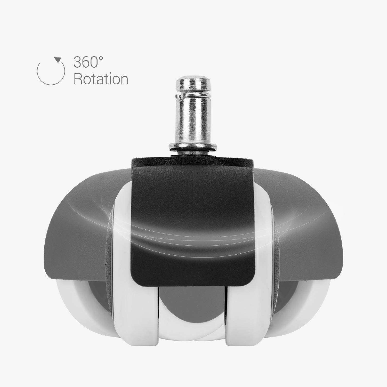 kwmobile Navaris Ruedas para Silla de Oficina de 11 mm - Set de 5 Ruedas de 50 mm de diámetro - Ruedas de Repuesto giratorias de plástico Duro - Blanco