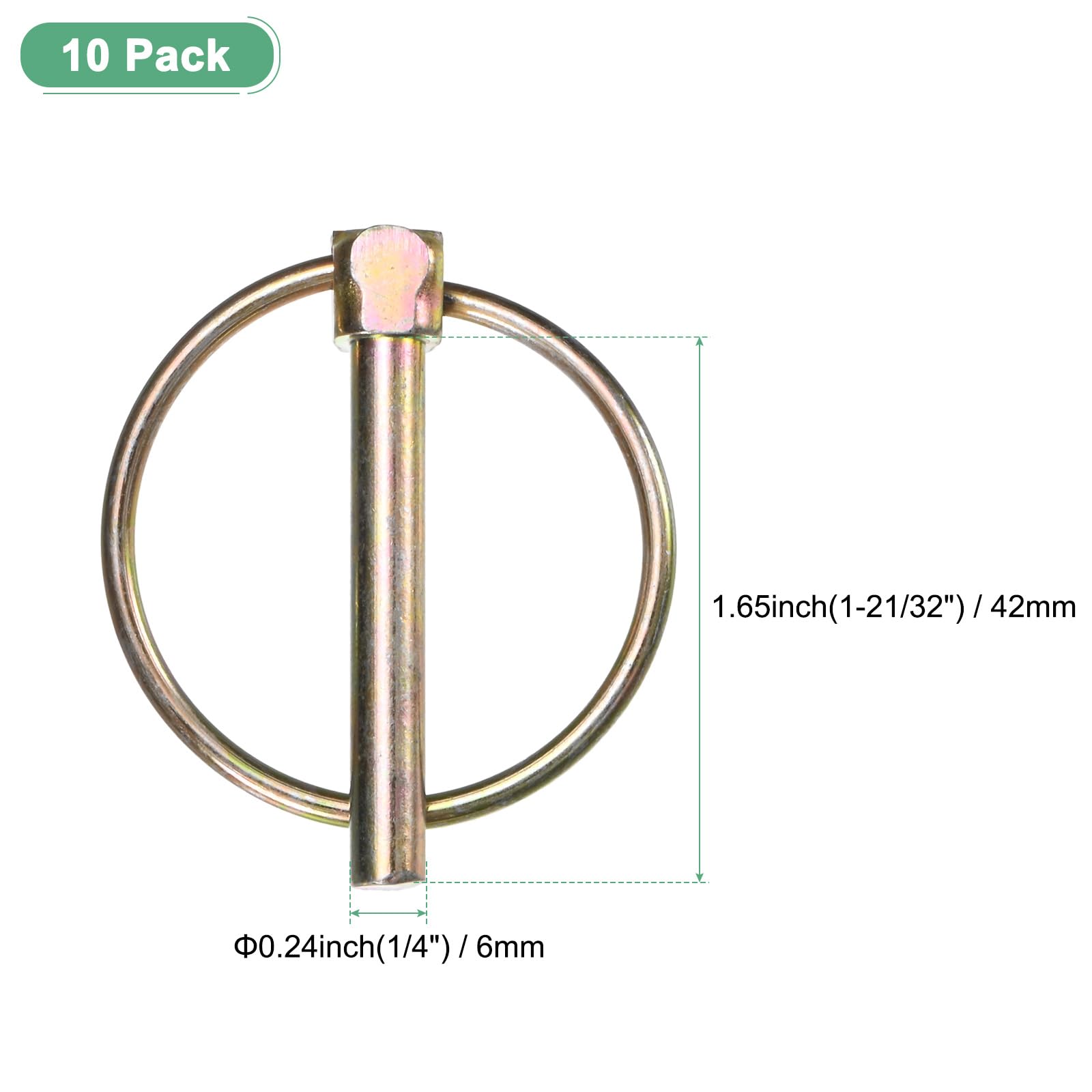 M METERXITY 10-Pack 1/4" Linch Pin with Ring - Image 3