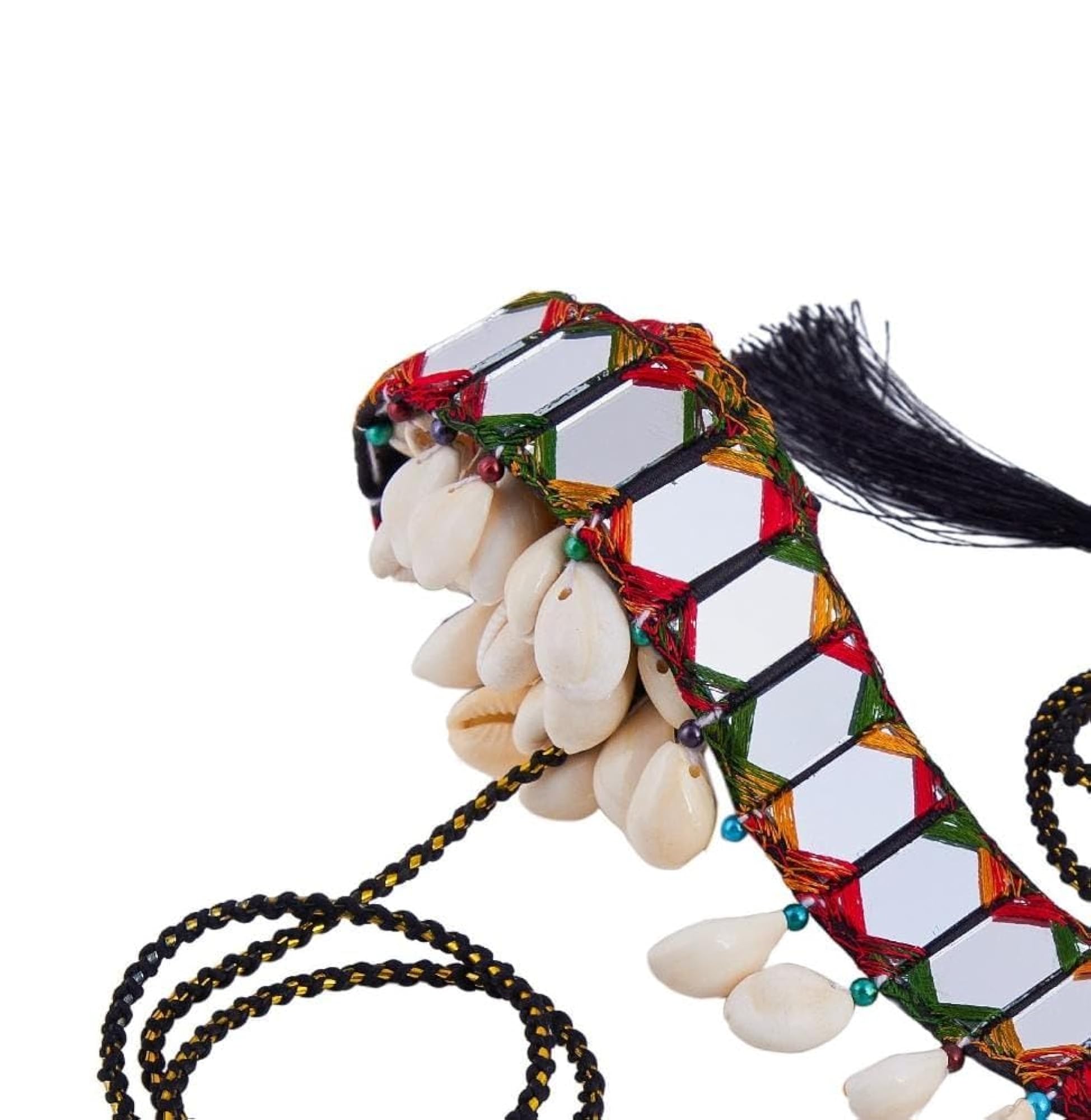 MultiColor Mirror Embellished Kamarpatta for Women, Fancy Waist Chain
