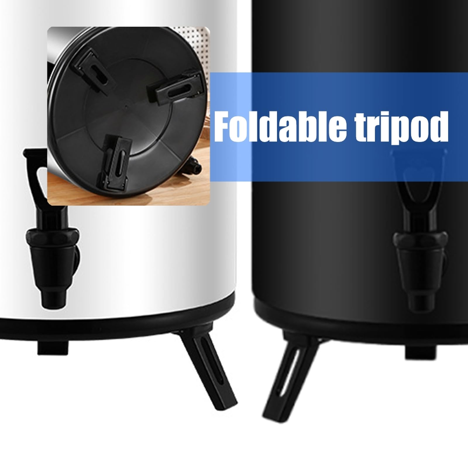 Dispensador de bebidas calientes de 8 litros de acero inoxidable blanco a prueba de fugas y para café, uso comercial, dispensador de bebidas de acero inoxidable para leche y café