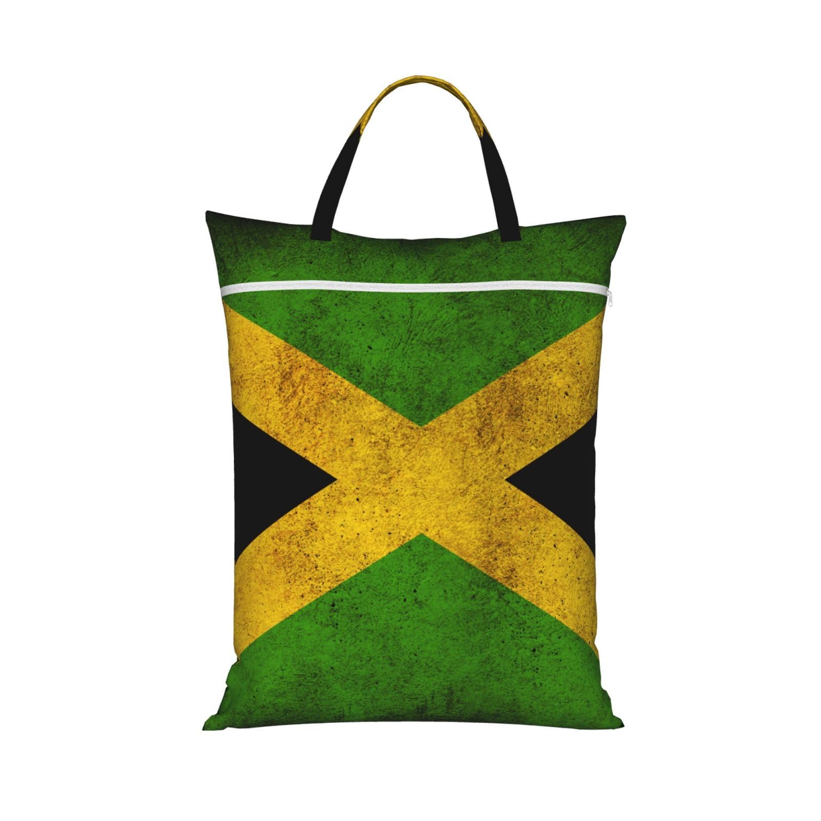 Yfsgdlbn 1 Pc Old Jamaican Flag Printed Travel Dirty Laundry Bag Clothes Pack Storage Basket Bag
