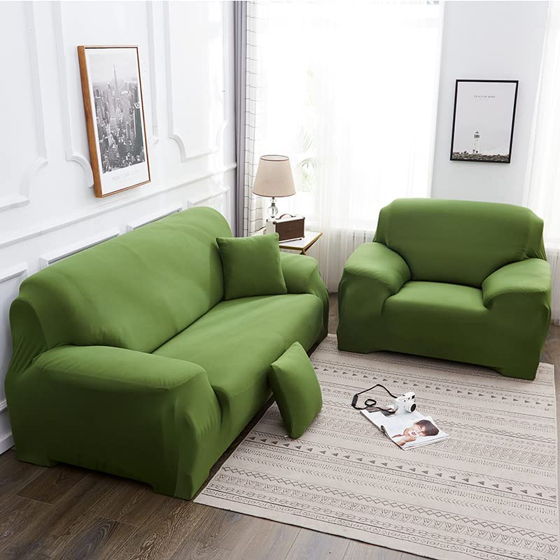 Housse de canapé sectionnel antidérapante pour salon familial vert