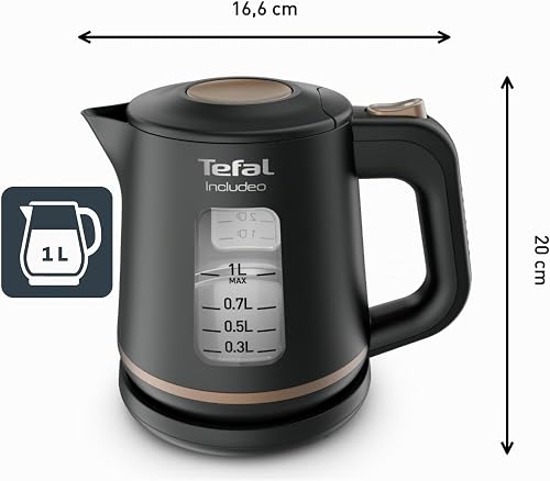 Tefal - Bouilloire électrique Includeo Noire - Ergonomique - 1 L - 2