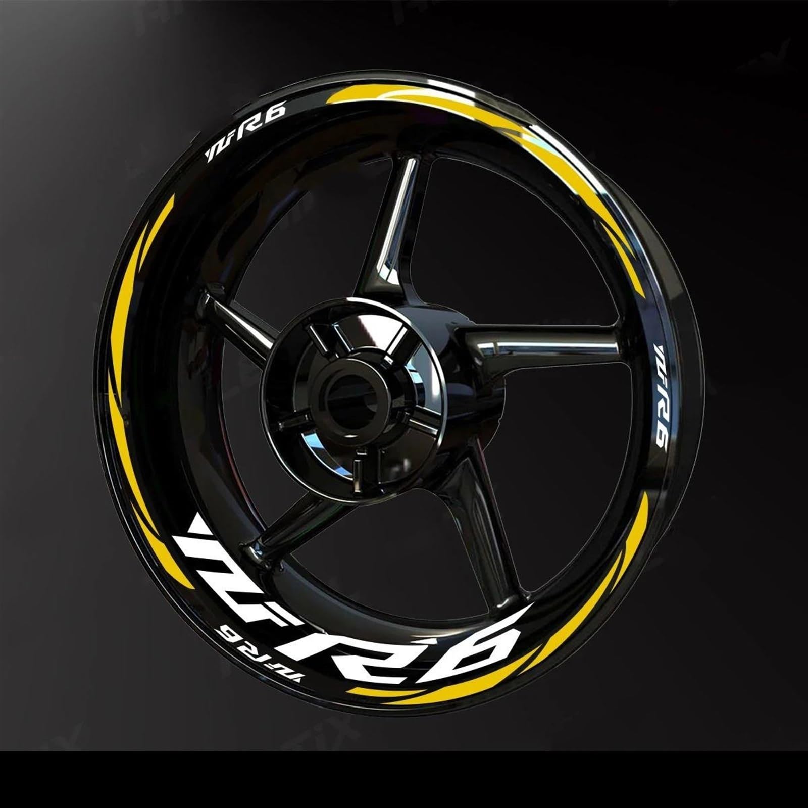 Motorcycle Accessories Wheel Stickers Reflective Rim Motorbike Waterproof Decals for Yamaha YZF R6 2017-2022 Decorative(Color12)