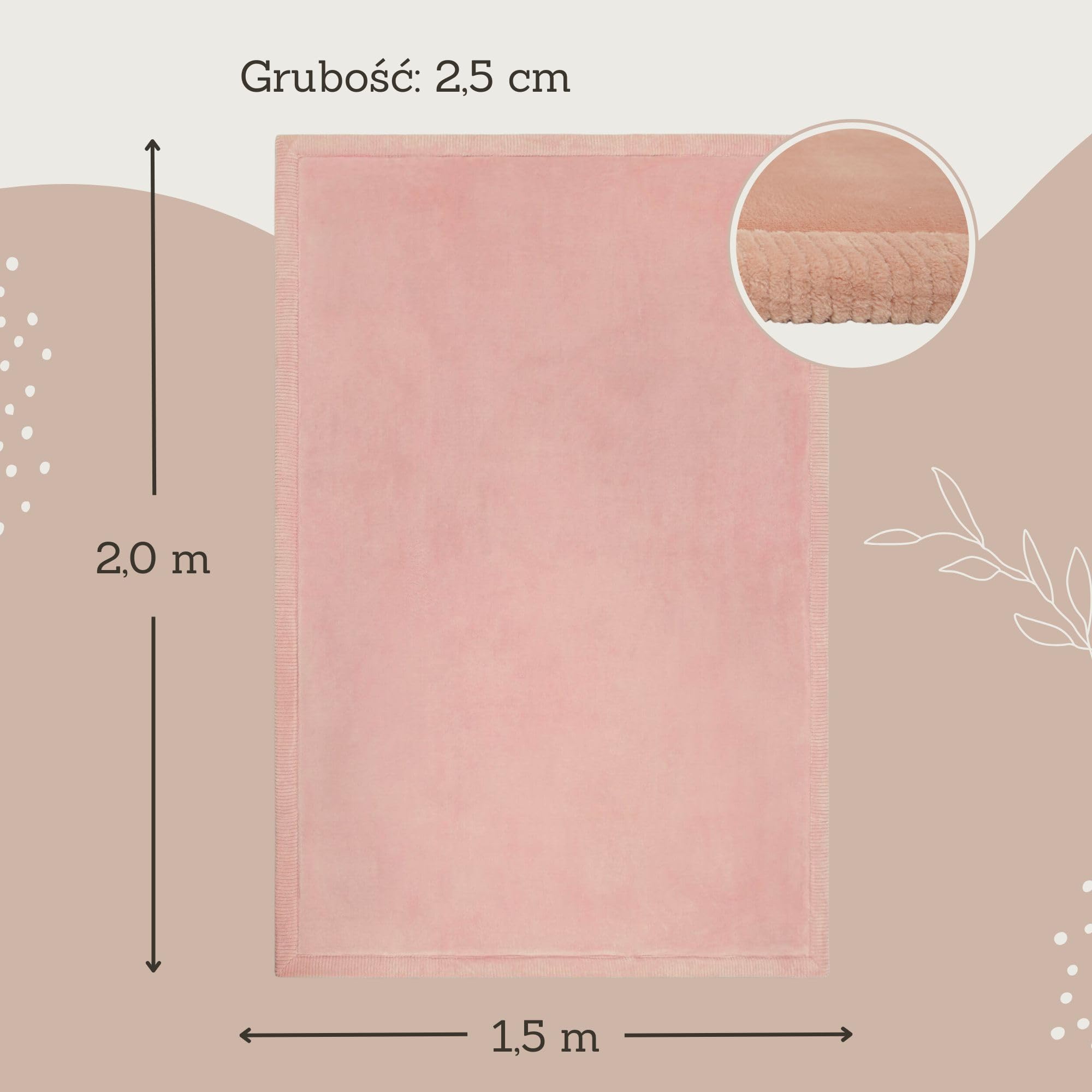 Hakuna Matte Cloud Miękka Mata do Zabawy dla Niemowląt 200x150x2,5 cm, Różowa – Dywan do pokoju dziecięcego z wysokiej jakości pianką memory – Mata do raczkowania z antypoślizgowym spodem