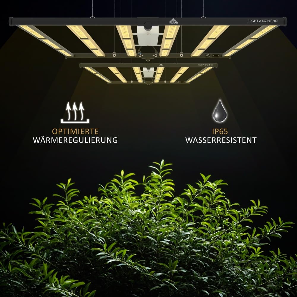 THE GROW 600 Watt Vollspektrum LED (mit UV- und Infrarotlicht) mit 2720 Dioden, leistungsstarke Pflanzenlampe, Dimmbar, Daisy-Chain Funktion, optimal für Growzelt / 2,9 umol/J
