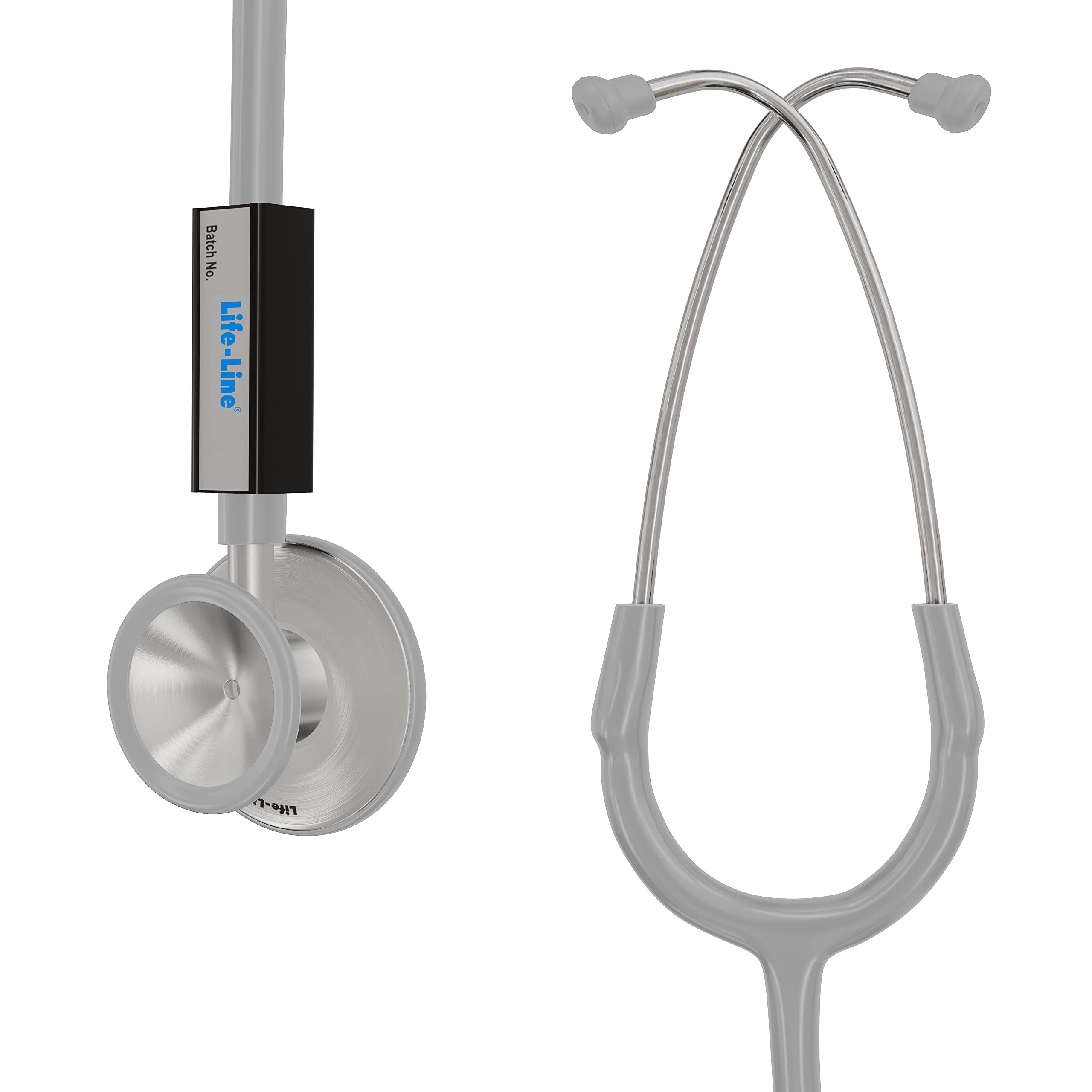 LIFE LINE Beta Stethoscope (Grey) | Single Diaphragm Aluminum Silver finish Chest Piece for Adult |Y Tube | Suitable for Students-image-36