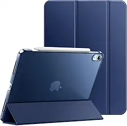 JETech Capa para iPad Air 5 (2022 5ª Geração 10,9 Polegadas), Capa Traseira Rígida com Suporte Fino e Ativação/Repouso Automático (Marinha)