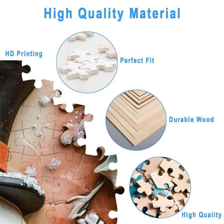 Puzzle 3000 elementów, bałwan, 3000 elementów, drewniane puzzle dla dorosłych, puzzle dla całej rodziny, trudne puzzle, drewniane puzzle do dekoracji pokoju, prezenty, 7215