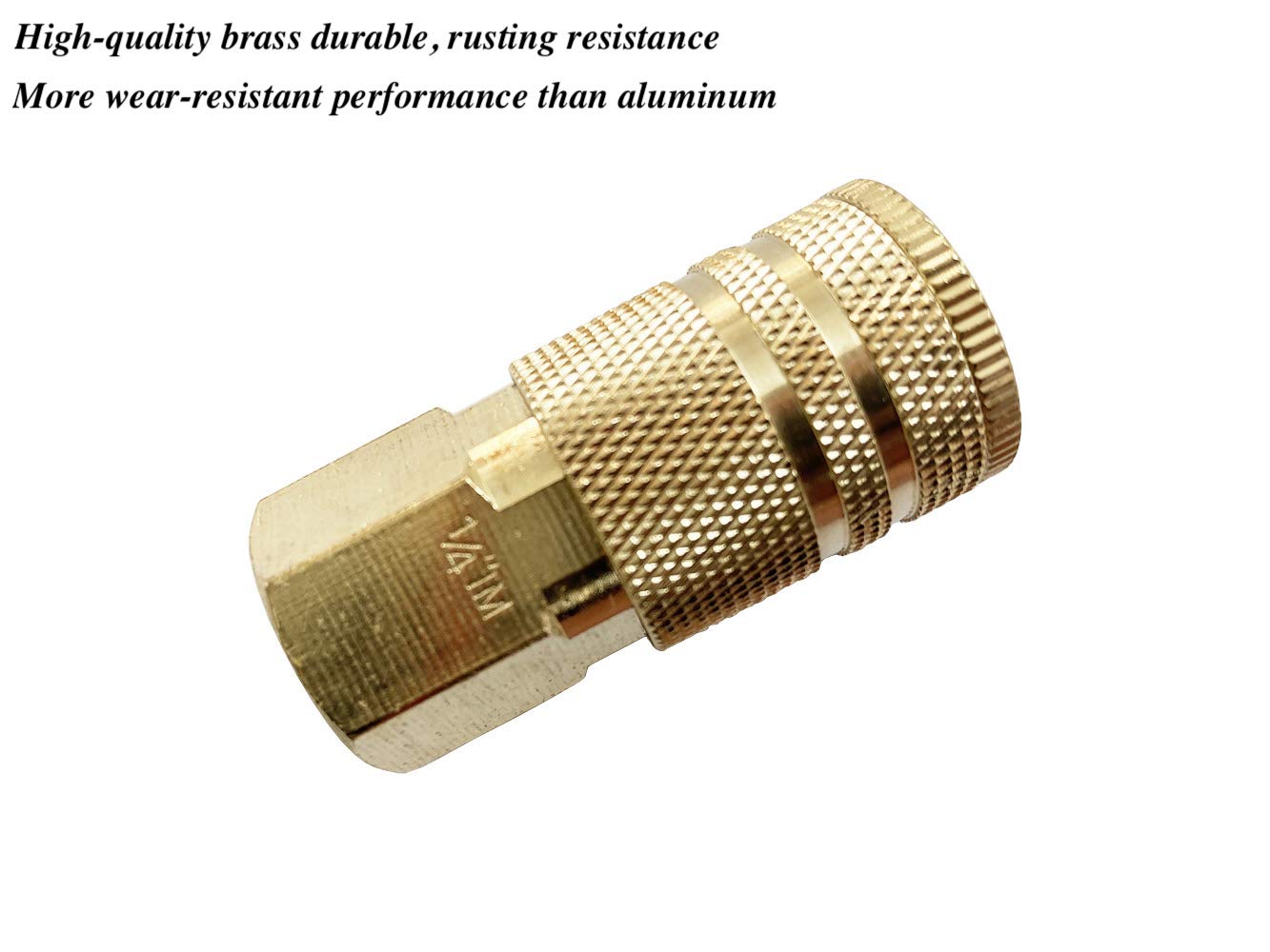 SANFU 1/4 Zoll Messing Female Industrial Kupplung Luftschlauch Fittings NPT Female Schnellverbinder Luftkupplung mit Aufbewahrungskoffer, 10er Pack