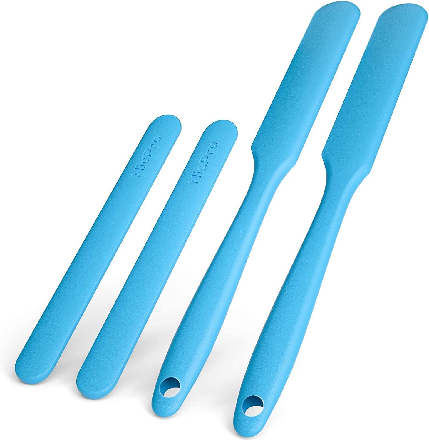 Nicpro Silicone Stir Sticks Kit - 2 PCS Resin Popsicle Sticks & 2 PCS Spatula Scraper for Mixing Resin, Wax, Paint, Epoxy, DIY Crafts