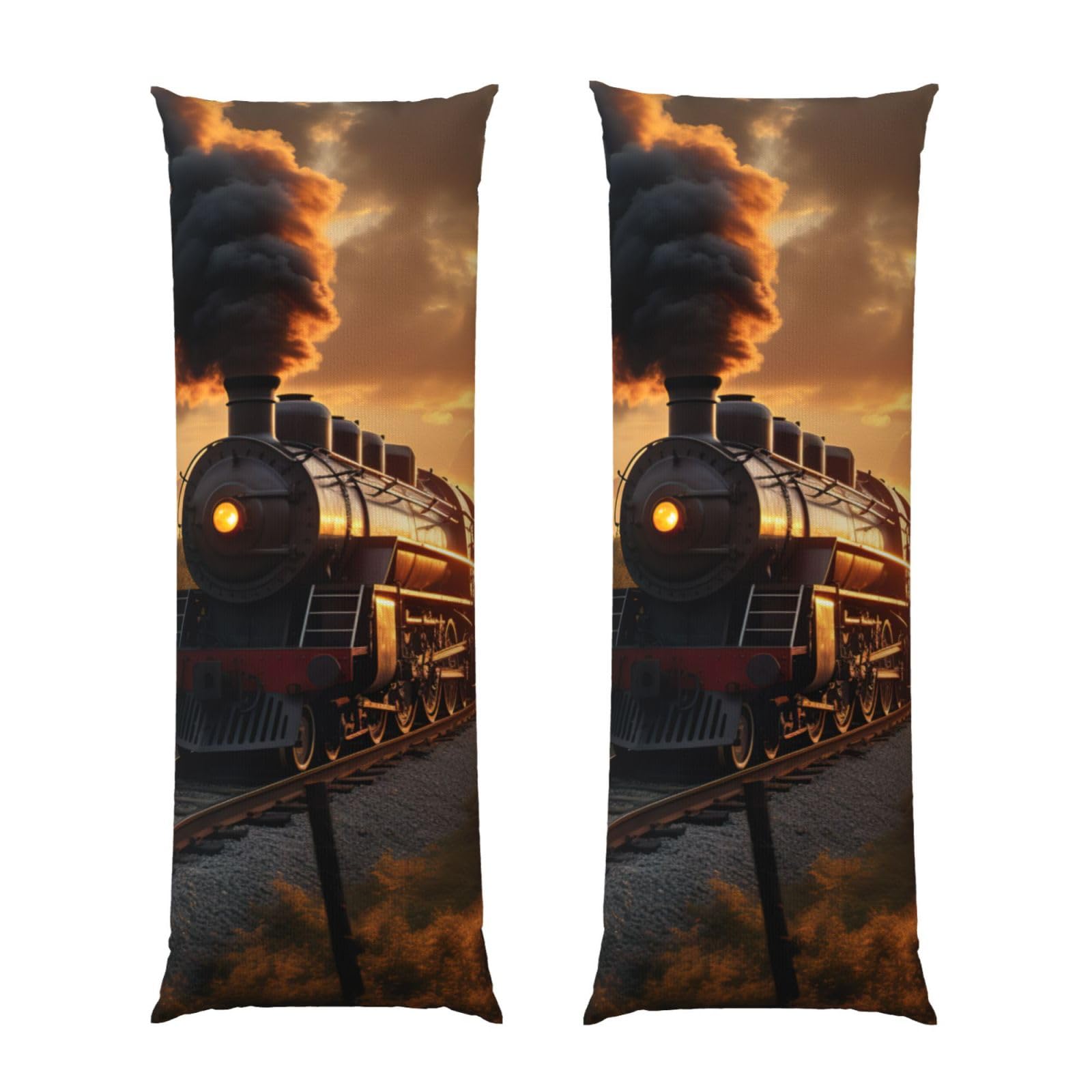 Housse de coussin train à vapeur 50x137 cm douce avec fermeture éclair pour lit