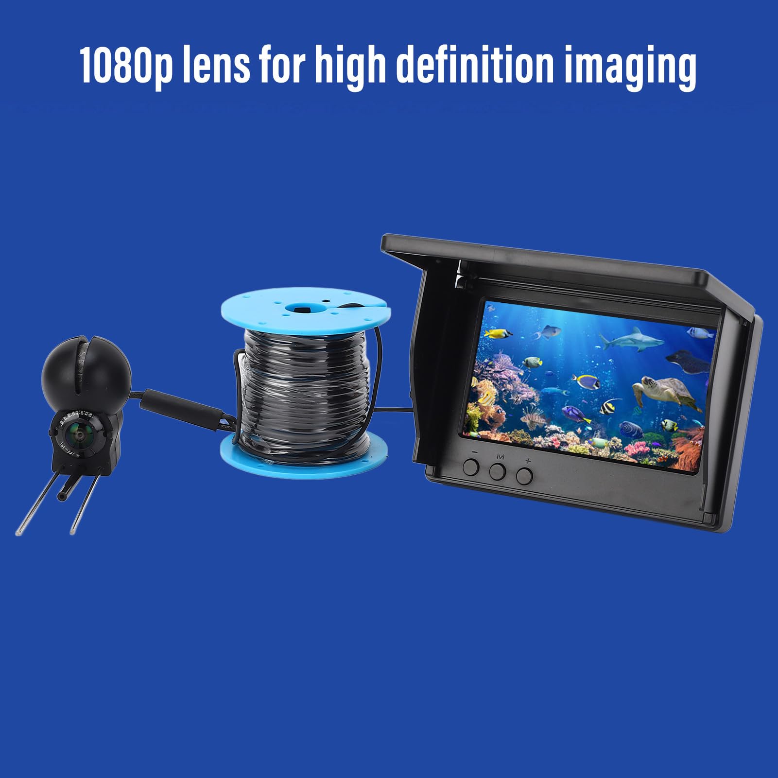 Telecamera Pesca Subacquea, Fotocamera Pesca Al Ghiaccio Portatile Largo Angolare 1080p con Schermo 4,3 Pollici e Cavo 30 M, Telecamera Subacquea Pesce per la Pesca in Barca Marina