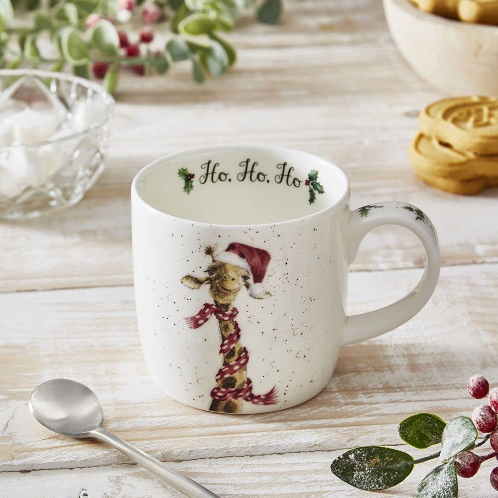 Wrendale Designs Christmas Mug By Royal Worcester Ho Ho Ho, White - Image 2