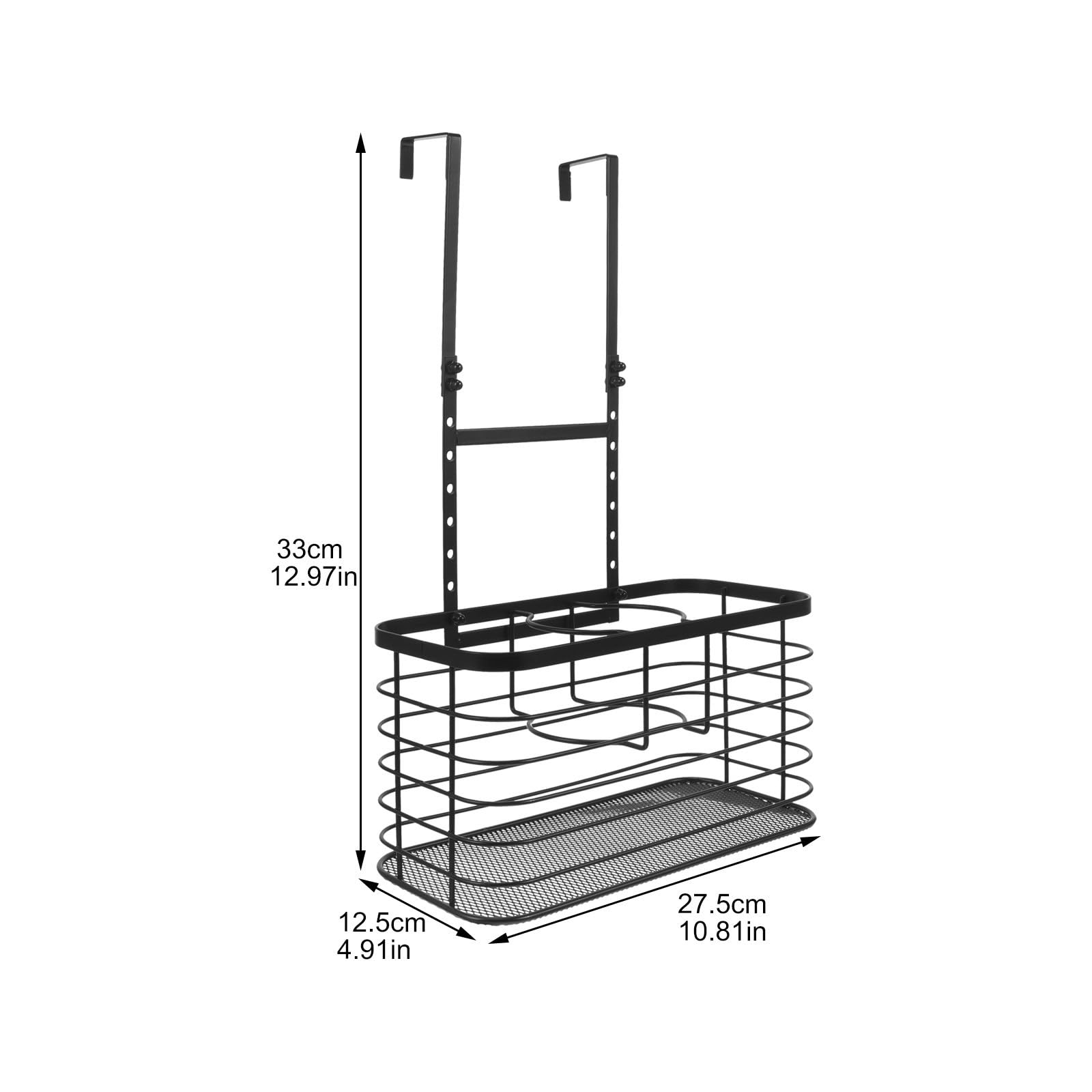 PACKOVE Soporte para Secador de Pelo para Puerta, Organizador de Herramientas para Peinar el Cabello, Negro, Hierro, sin Perforaciones, Ligero, para Baño