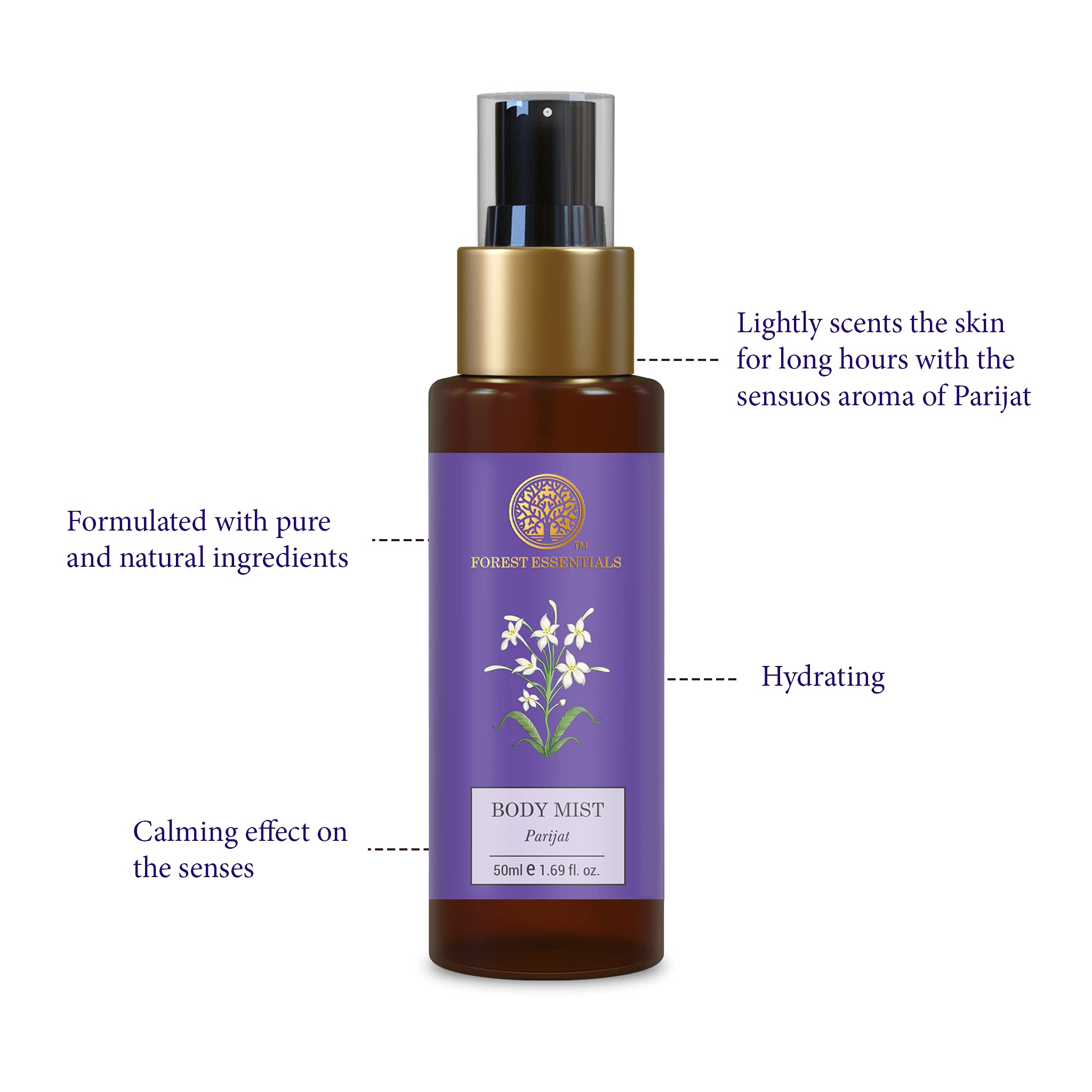 Amazon.com: Forest Essentials Travel Size Body Mist Parijat 50ml