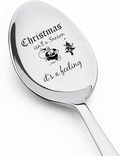 Regalo navideño para mamá, papá, compañero de trabajo, amigos, hijo, hija, regalo de cuchara hermosa grabada para Navidad, relleno de calcetín de