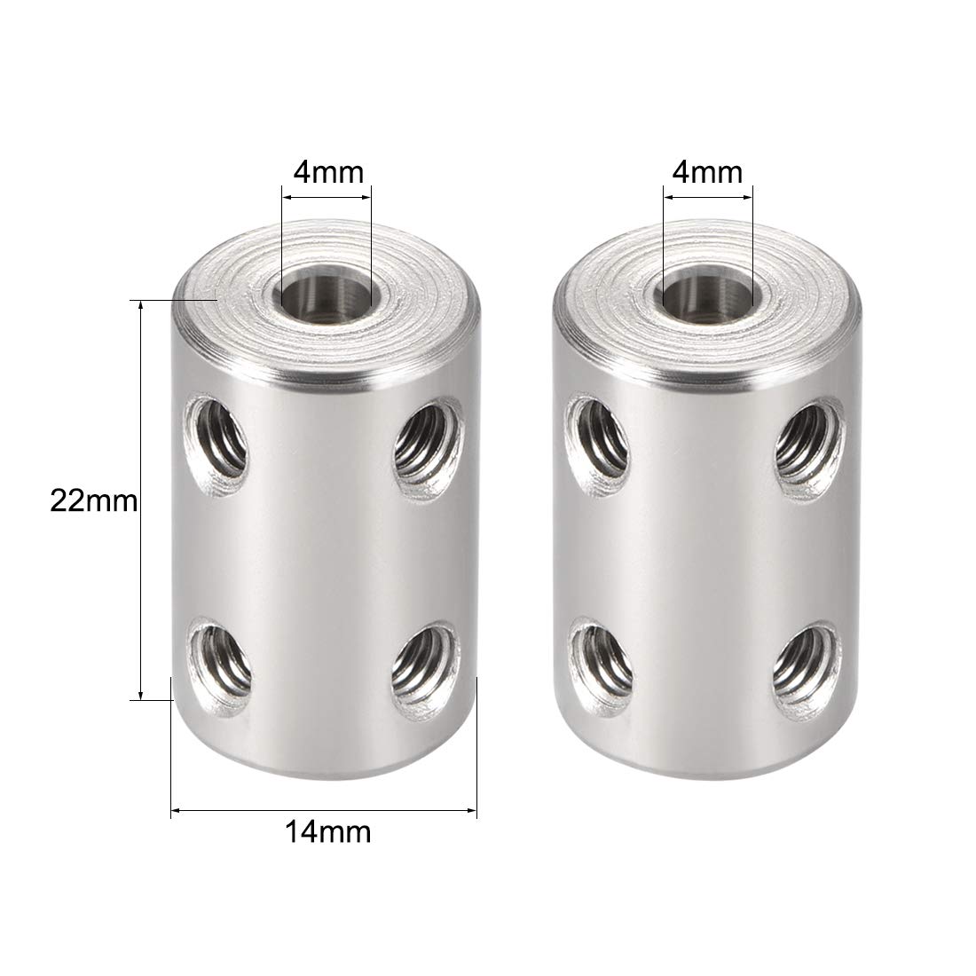 4mm Rigid Coupling Set - Stainless Steel for 3D Printers -3