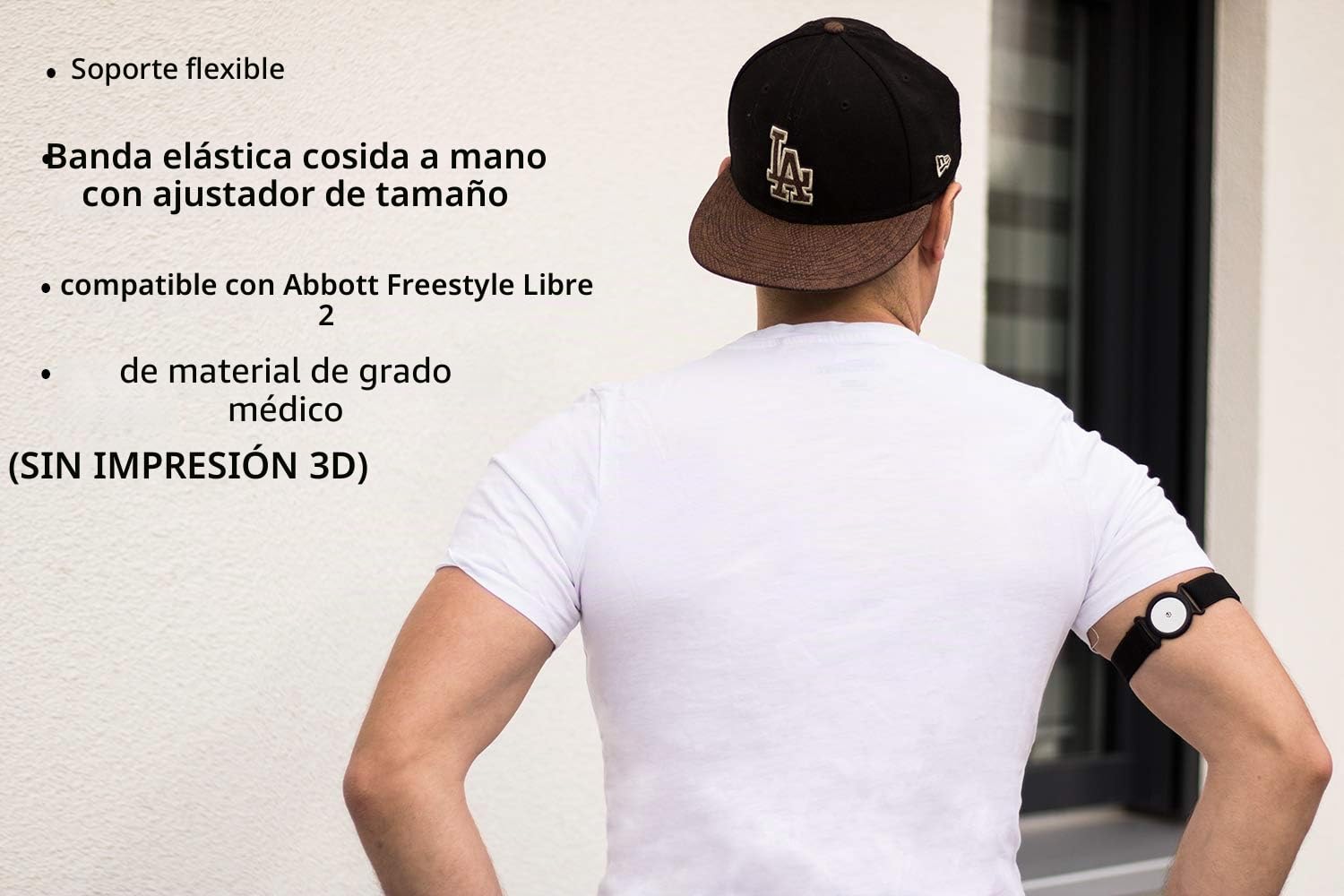 Freestyle Libre banda de fijación – Aro: negro (flexible/sensitivo) | Diasticker® (grande: 35-45 cm, marino)