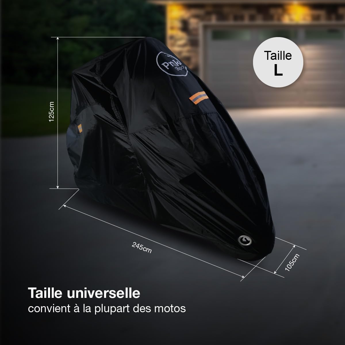 EMSMIL Housse De Protection Bâche Pour Moto Scooter Imperméable Couverture 190T