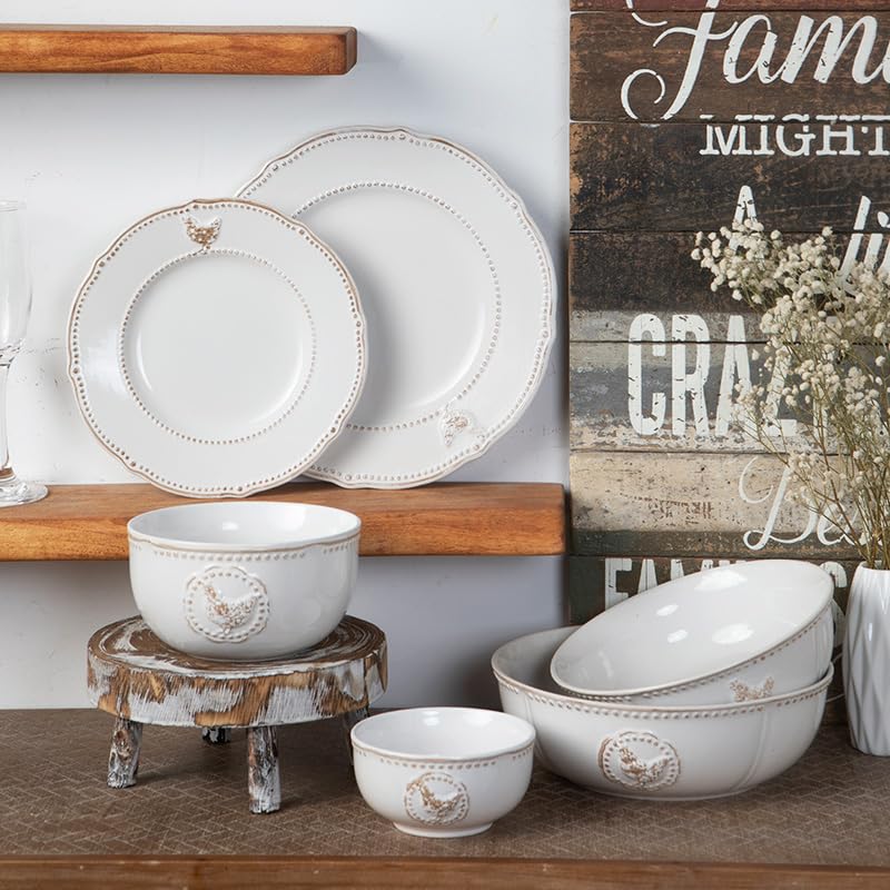 Talerze obiadowe Francuski Retro Ceramiczny Talerz Śniadaniowy Restauracja Talerz Makarony Salaterka Miska Ryżowa Duża Miska Zupy Talerze Sałatkowe (5 szt.)