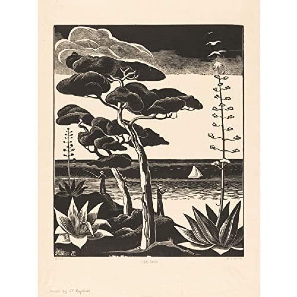 Artery8 Bernard Essers Coast At Saint-Raphael Bw Landscape Unframed Wall Art Print Poster Home Decor Premium
