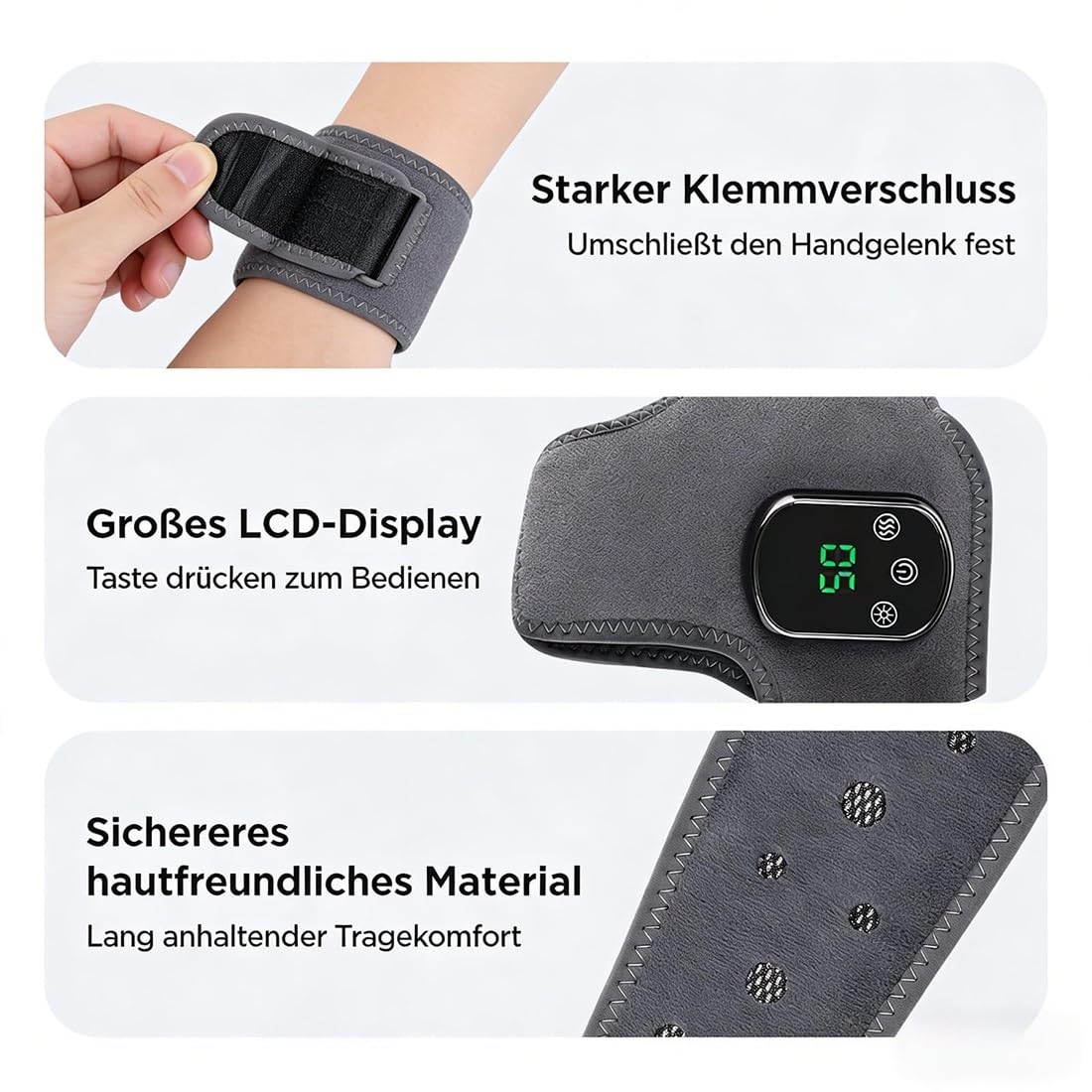 2026 Vitalpulser 3-in-1 Massager, VitalPulser 3 in 1 Massager Füsse mit 3 Massage Modi & 5 Wärmestufen, Massagegerät für Füße, Kabellos Kompakt, Wohltuend Bei Müden Füßen, für Entspannung(B)