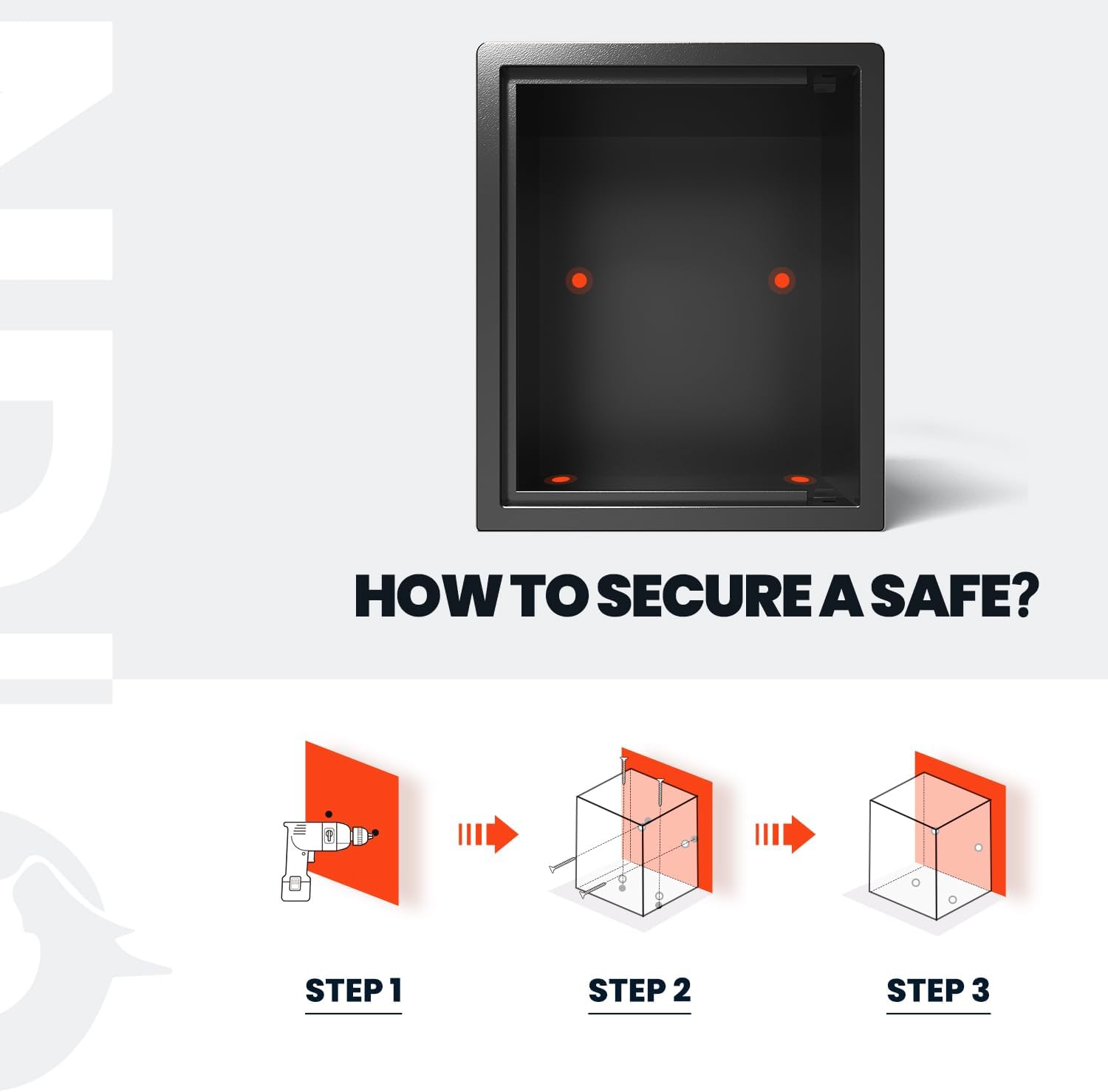 Home Safe box - (1.69 cu. ft.) Lock Box with Silent Mode, Backlit Keypad and LED Light, Small Caja Fuerte with Anti-Rust and Anti-Theft,Home/office