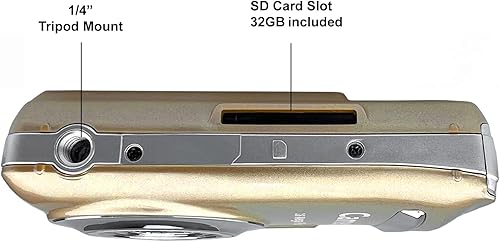 Vista 35 de Acuvar Cámara digital compacta de 16 MP con pantalla LCD de 2.4 pulgadas, tarjeta micro SD de 32 GB, trípode flexible, baterías, cargador, kit