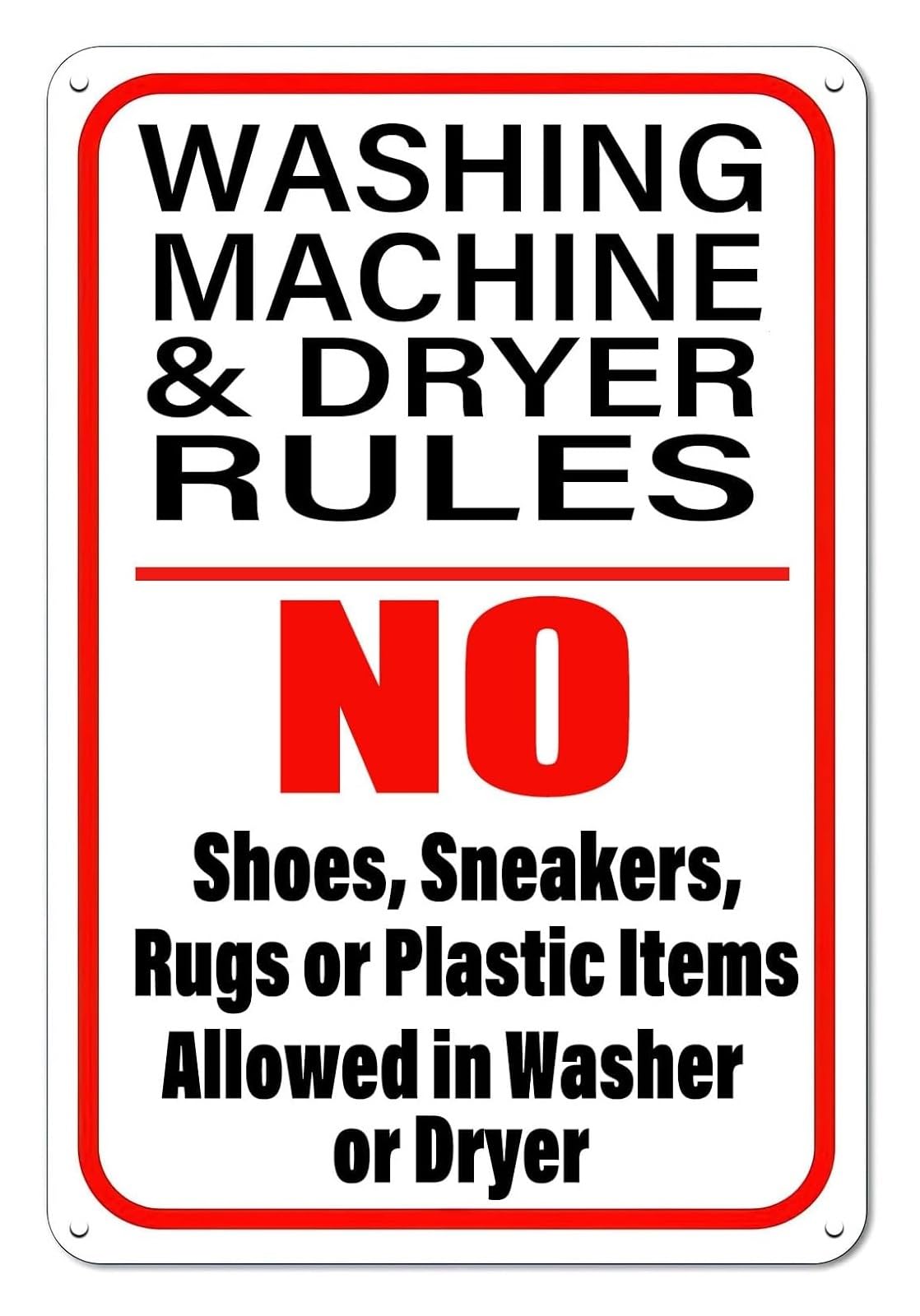IDGTTLDF Vintage Laundry Room Sign Funny Washing Rules Retro Metal Wall Decor for Home Mudroom Utility Room 8 X 12 inch