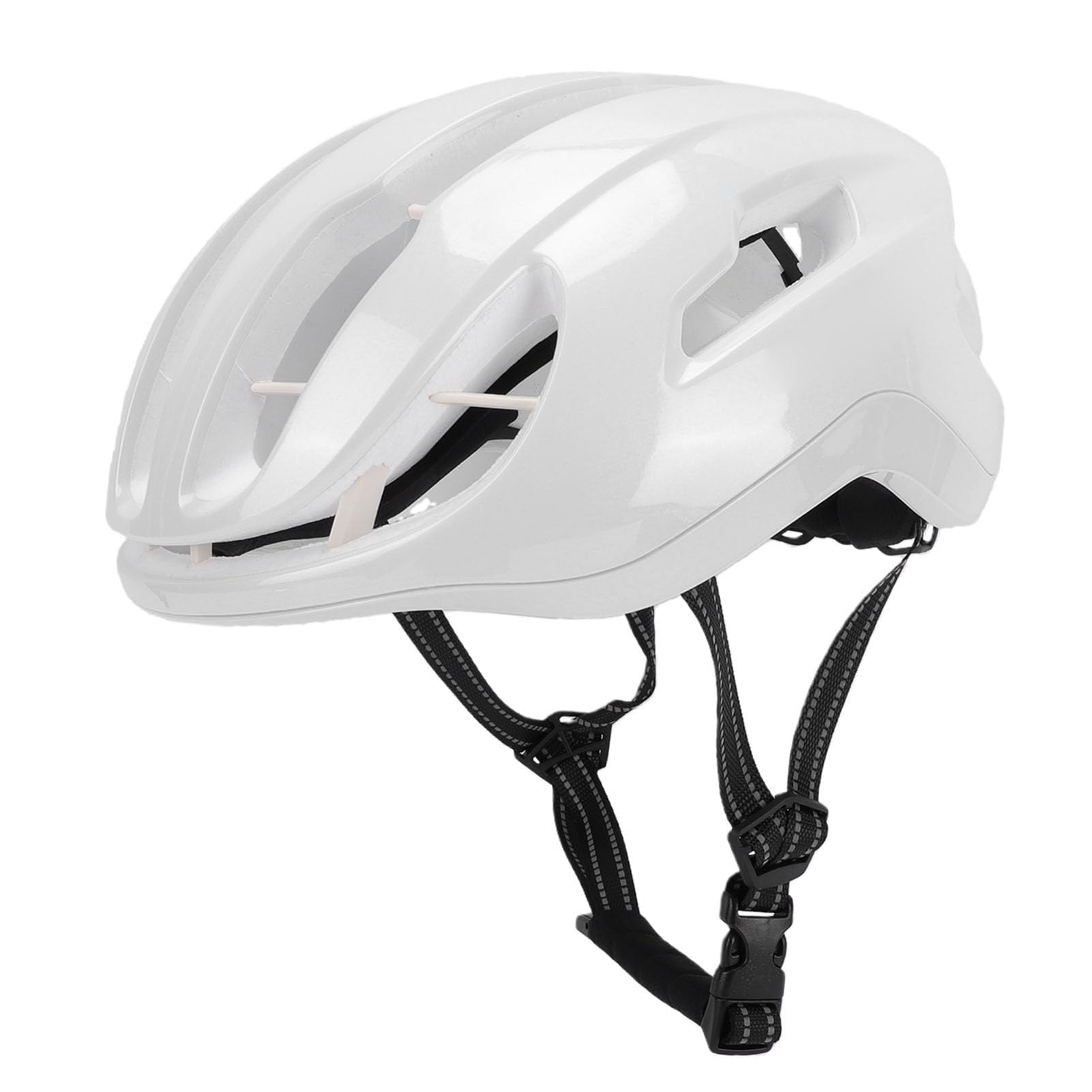 Casco de Ciclismo Ajustable Blanco Brillante Protección Elegante para Hombres Mujeres Ciclismo de Montaña de Carretera