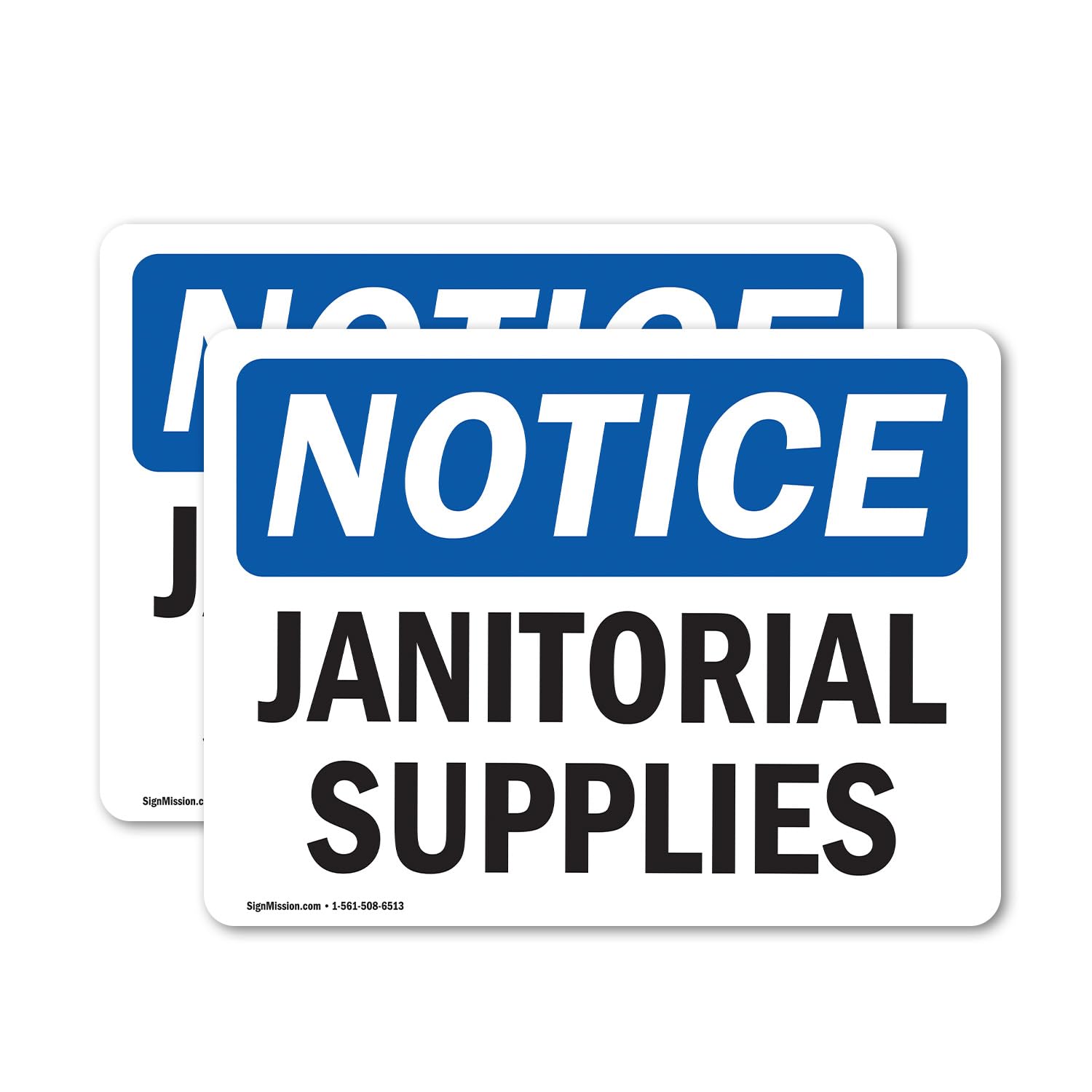 (2 Pack) Janitorial Supplies OSHA Notice Sign 10 Inch X 7 Inch Vinyl Label Decal Sticker Weather Resistant, UV Protected for Workplace, Business, and Construction Site, Made in the USA