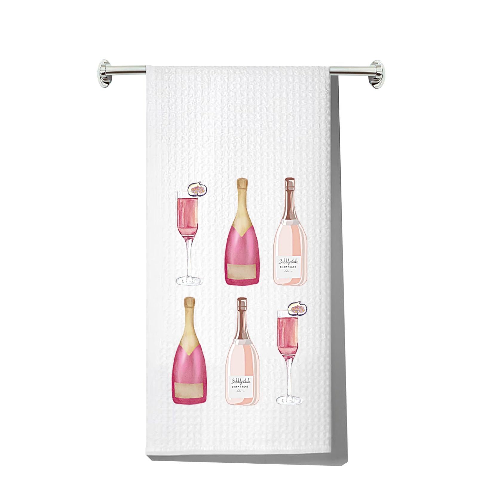JNIAPChampagne Kitchen Towel Champagne Lover Gifts Champagne Bachelorette Gift Champagne Cocktail Dish Towel (Champagne KT)