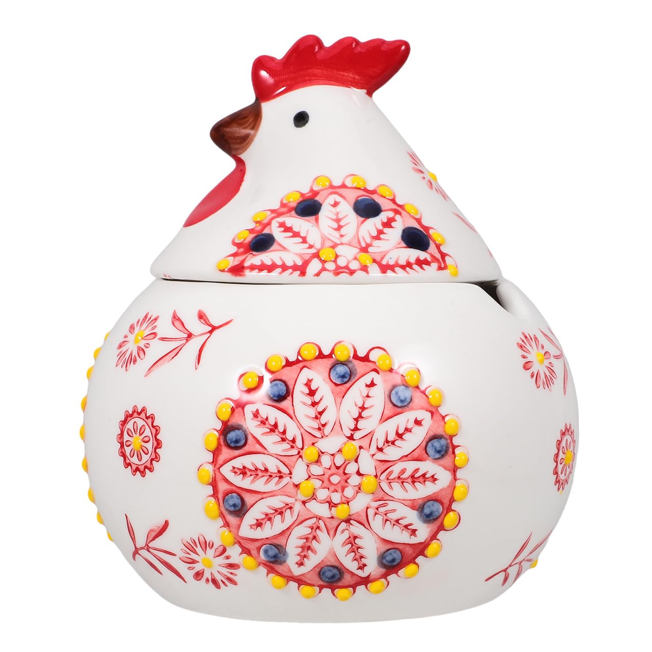 iplusmile Pot à épices bol à sel en forme de poulet pot de Pâques Décoration de la fête d'automne la forme de la poule peut sucrier en forme de poulet pot de chips bonbonnière céramique