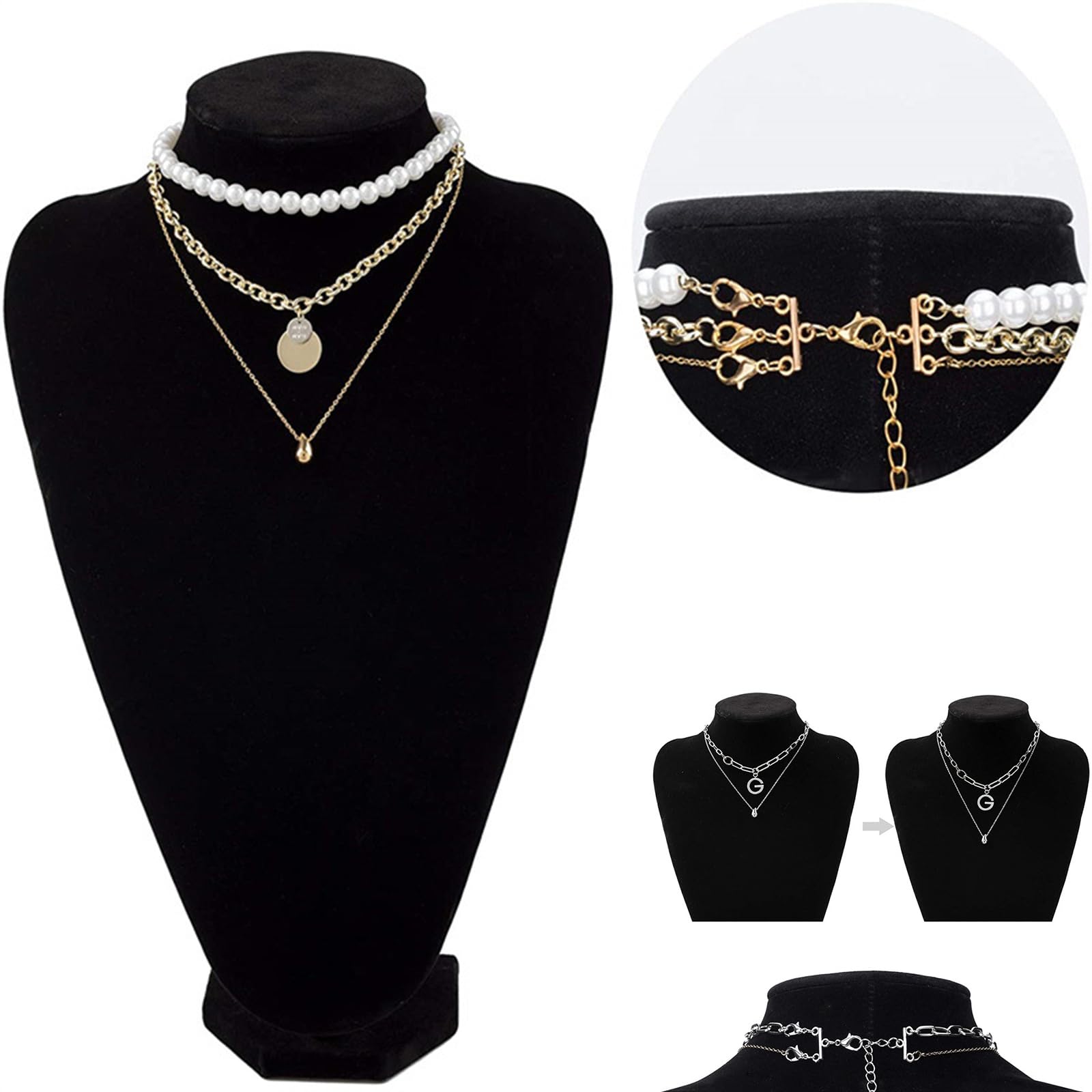 AIEX Lot de 4 fermoirs de collier multirangs, séparateurs de colliers double et triple rangs, connecteurs magnétiques pour la fabrication de bijoux (doré AIEX Lot de 4 fermoirs de collier multirangs, séparateurs de colliers double et triple rangs, connecteurs magnétiques pour la fabrication de bijoux (doré