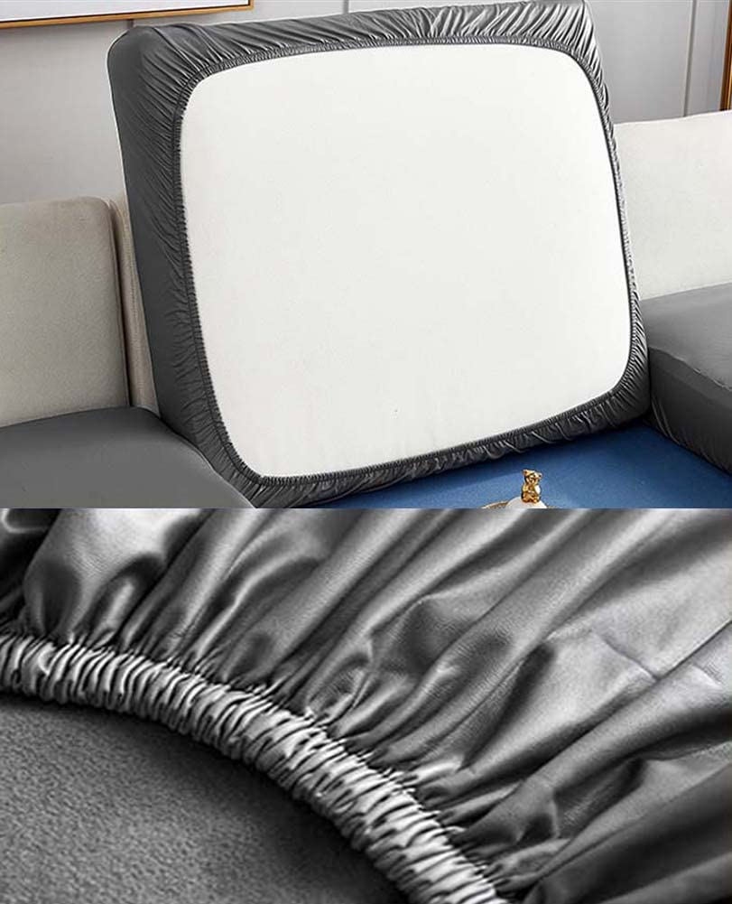 Copridivano Elasticizzato Impermeabile - 2 Posti Nero In Pelle PU - Foto 7