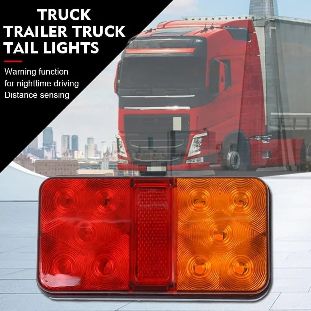 Genérico Luces traseras 2 uds 12V/24V/1280V LED para lámpara trasera de camión luz para giro para indicador señal parada freno para coche para remolque Ca Y4P9(24V)