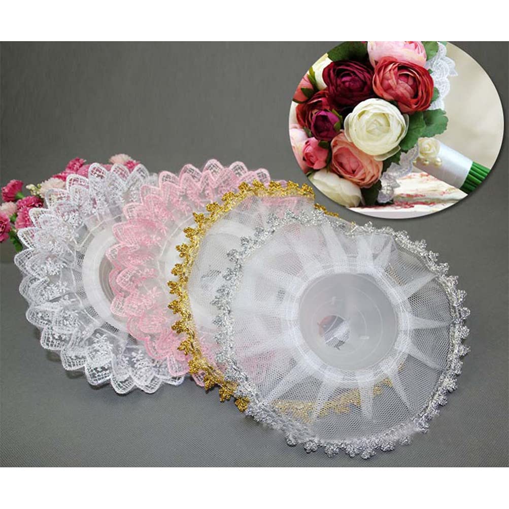 4 pz pizzo bianco bouquet collare matrimonio bouquet da sposa collare titolare per fiori decorazione forniture