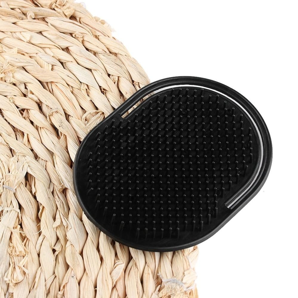 Spazzole massaggianti morbide e portatili, per lavare i capelli del cuoio capelluto, massaggi per doccia, shampoo tascabile da viaggio (nero)