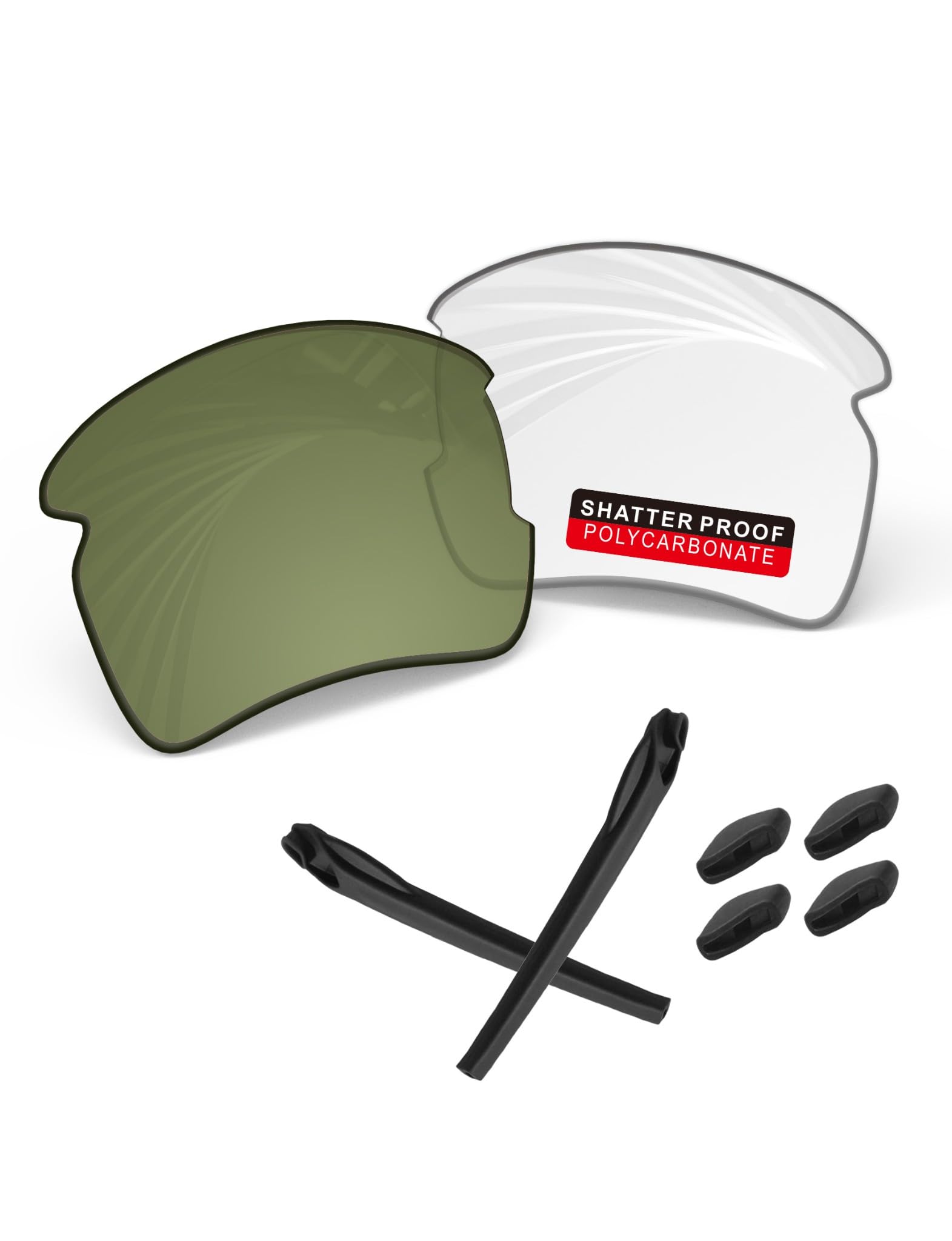 PRO+ Polycarbonate Replacement Lenses &amp; Rubber Kits for Oakley Flak 2.0 Series Sunglass