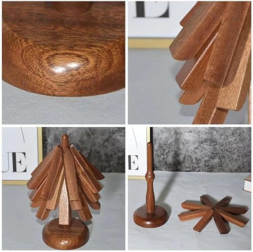 Miniatura 5 de Treelike - Juego de salvamanteles de bambú resistentes al calor, salvamanteles de madera para platos calientes, juego de salvamanteles en forma de