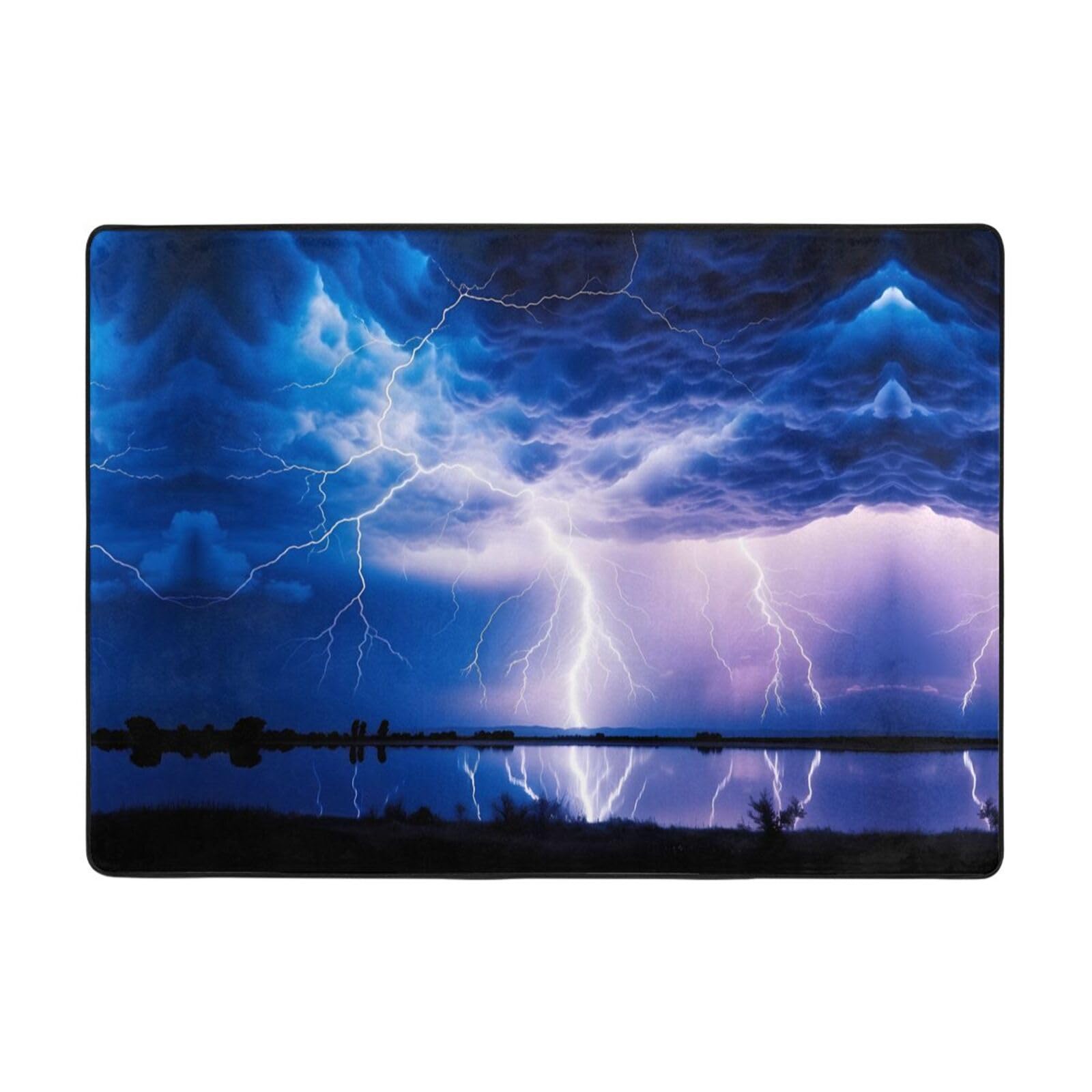 Tapis imprimé clair lavable de 203x147 cm pour bureau et salon