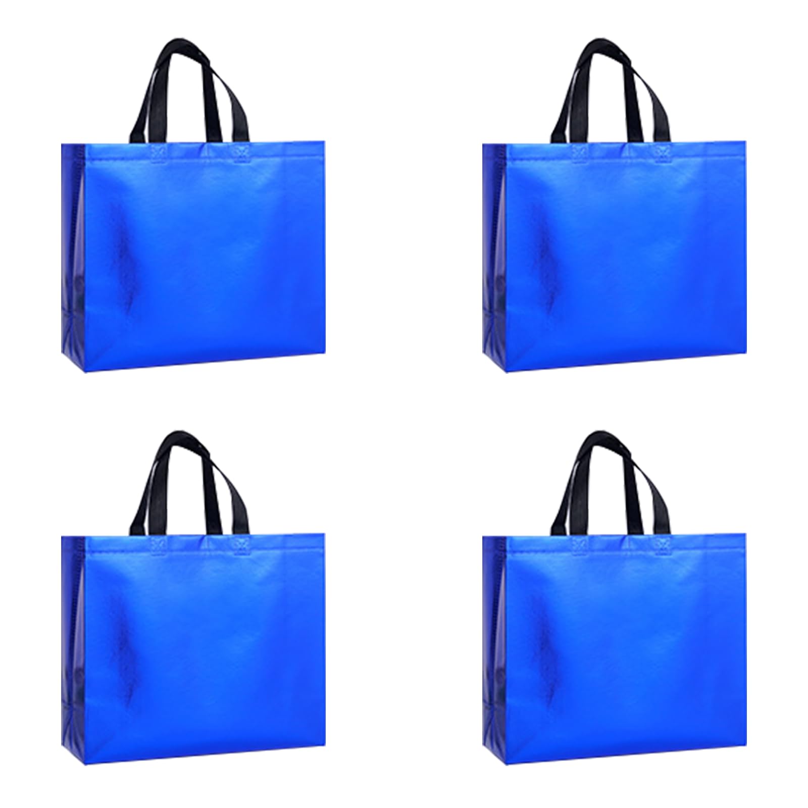 Aoktorkit 4Pcs Blue Gift Bags,Non-Woven Reusable Grocery Shopping Tote Bags-32x12x28cm